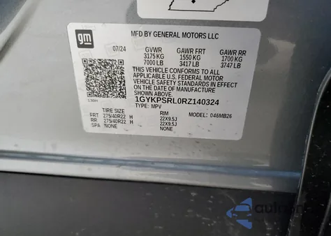 2024 Cadillac Lyriq Luxury z USA, uszkodzony, nr VIN 1GYKPSRL0RZ140324